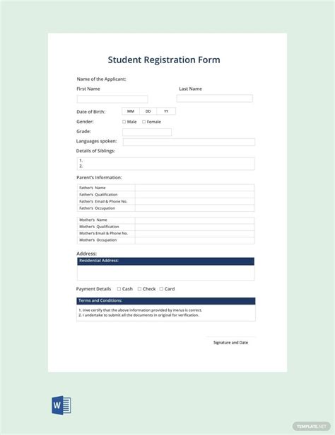 How To Get A Free Registration Form Template For Word Download Free