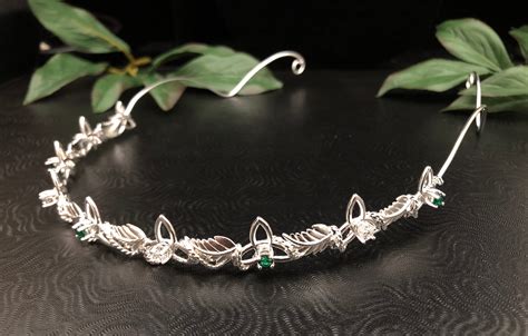 Celtic Inspired Woodland Gemstone Tiara Artisan Sterling Silver