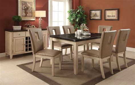 If you have a large, spacious dining room, a formal dining set with an. Acme 71755 Faymoor Antique White Black Limestone Marble ...