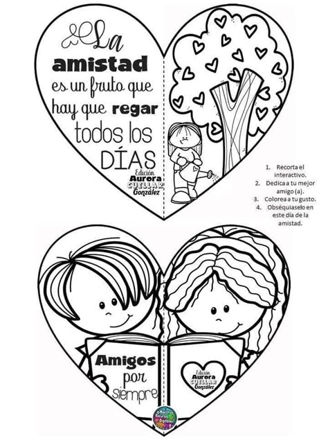 Pin de Marisa García en Dibujos para colorear Actividades de amistad Dia de amor y amistad