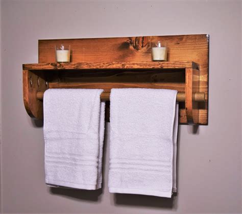 Bathroom Shelf With Towel Rack Towel Rack Wooden Towel Rack Etsy