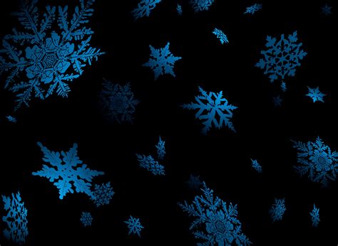 Download Black Blue Artistic Snowflake Hd Wallpaper