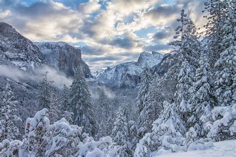 942092 Usa Yosemite National Park Sierra Nevada Snow Mountains