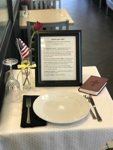 The reason for this ceremony is to acknowledge the inability of our missing to be with us in the celebrations we hold. Chick-Fil-A's Powerful 'Missing Man Table' Perfectly ...