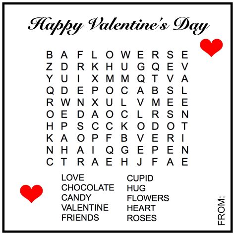 Free Valentines Day Word Search Creativities Galore