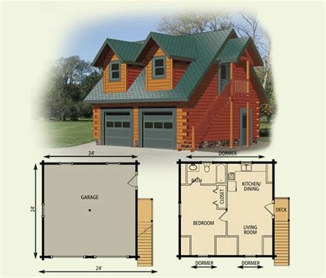 Log cabin garages fit in well in most surrounding landscapes. Efficiency Apartment garage cottage log home and log cabin ...