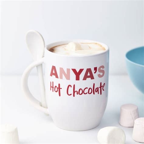 Personalised Hot Chocolate Mug And Spoon By Tillie Mint