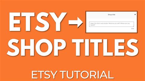 How To Edit Your Etsy Shop Title Etsy Seo Tips Youtube