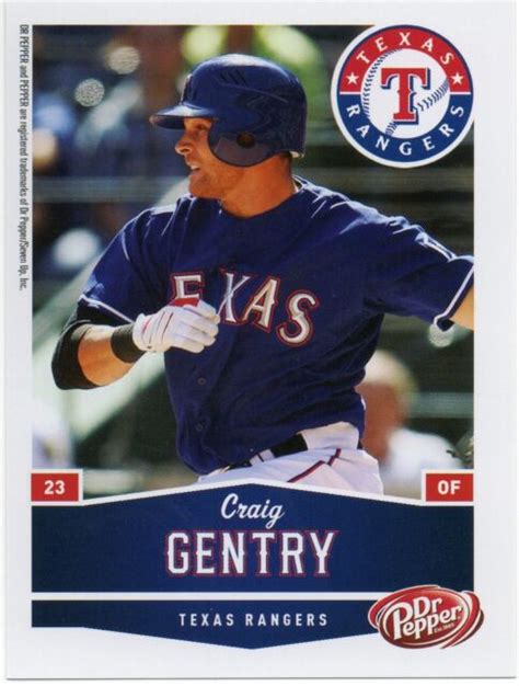 2010 Texas Rangers Dr Pepper 16 Craig Gentry Sga Ebay