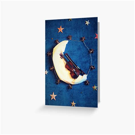 Moon Violin Greeting Card For Sale By Suzukisarah Redbubble