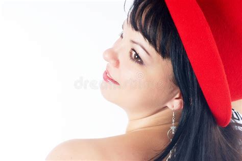 Pretty Girl With Red Hat Stock Image Image Of Colorful 54384025