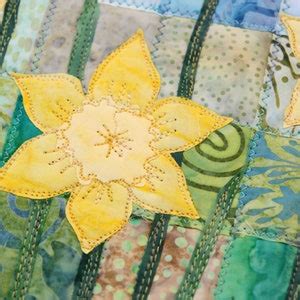Batik Daffodil Quilted Wall Hanging Art Quilt Pattern Or Etsy Uk