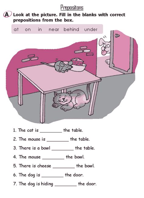 Prepositions games for children and esl students. Image result for preposition worksheets for class 2 ...