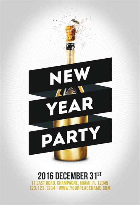 End of year flyer : Minimal New Year Party Flyer - Download PSD Flyer | FFFLYER