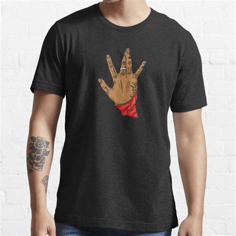 Blood Gang Hand Symbol Drawing T Shirt By Nikefc Redbubble