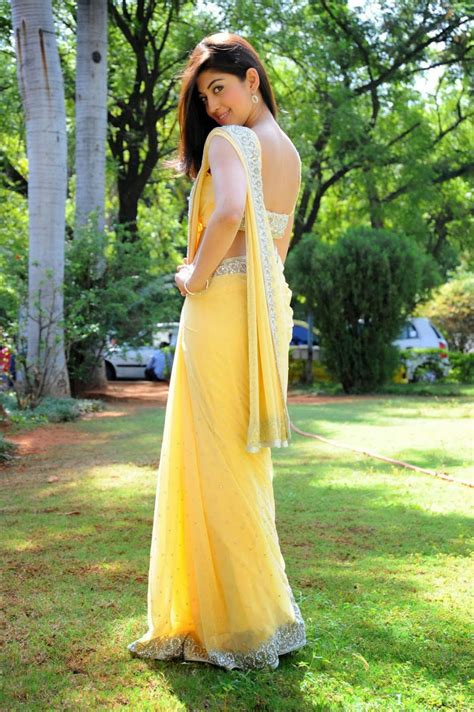 Pranitha Subhash Hot Yellow Transparent Saree Pictures Pranitha