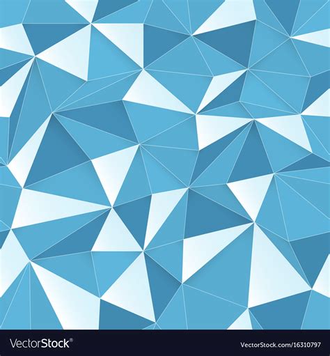 Blue 3d Triangle Pattern Seamless Design Texture Vector Image
