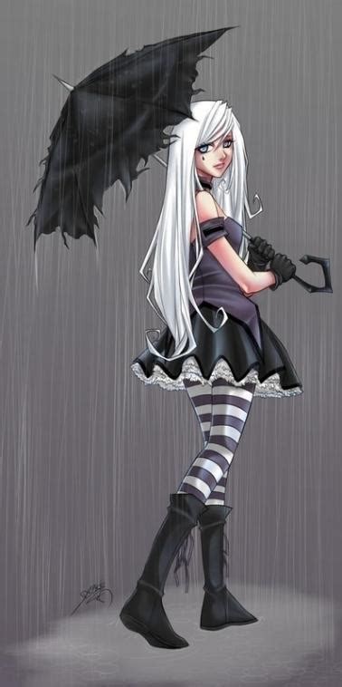 Emo models usually sport the sideways hair part. EMO GIRL, BLACK UMBRELLA :: Emo :: MyNiceProfile.com