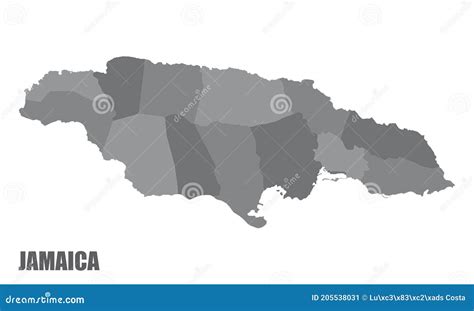 Jamaica Regions Map Stock Vector Illustration Of Colored 205538031
