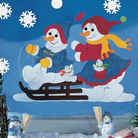 Schneemänner, pinguine, rehe oder hirsche. Fischer Fensterbilder Vorlagen Angenehm Fensterbild Bastelvorlage Winterfreunde Fischer ...