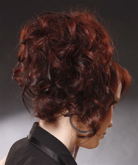 Long Curly Formal Updo Hairstyle Red Hair Color