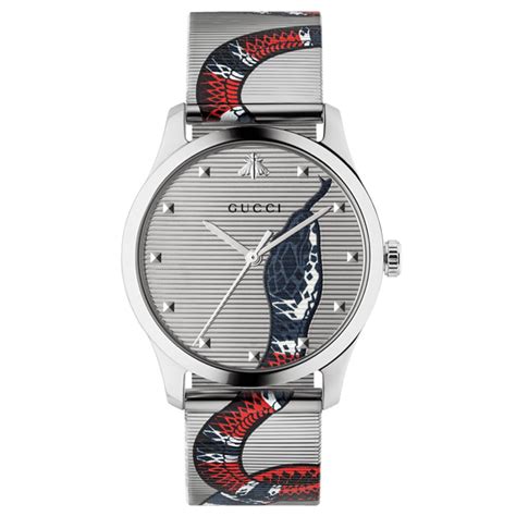 Gucci G Timeless 38mm Stainless Steel Snake Watch