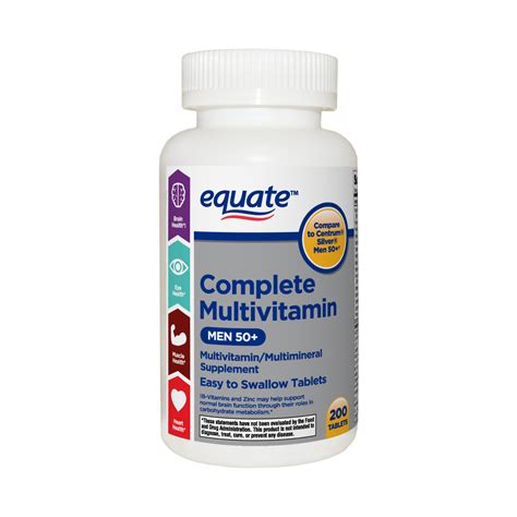 Equate Complete Multivitaminmultimineral Supplement Tablets Men 50
