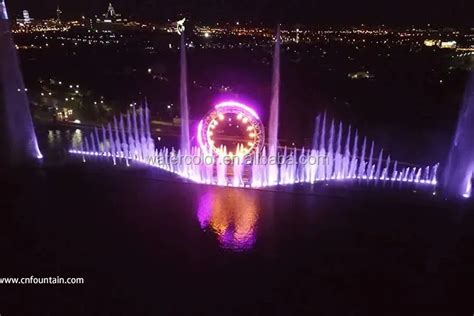 Large Scale Outdoor Musical Dancing Water Screen Fountain Laser Light