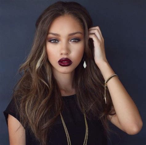 Black hair & red lips. How To Rock Dark Lip Makeup Trend - Be Modish