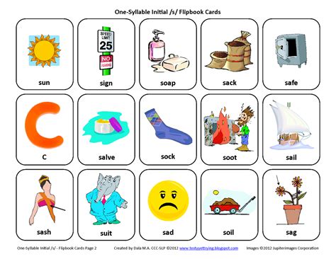 Testy yet trying: Initial S: Free Speech Therapy Articulation Picture ...