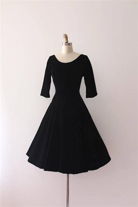 Vintage 1950s Dress 50s Black Velvet Dress Etsy Canada Vintage