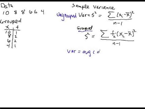 The variability in data depends upon the method by which the outcomes are obtained; Calculating sample variance - YouTube