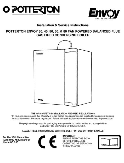 Potterton Envoy 30 Installation And Service Instructions Manual Pdf