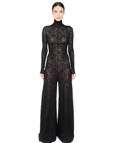 Stella Mccartney Wool Lace Jumpsuit In Black Lyst