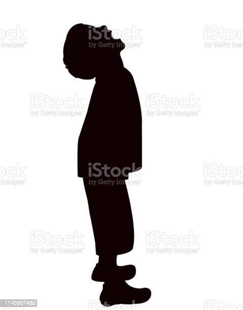 A Boy Looking Up Silhouette Vector Stock Illustration Download Image