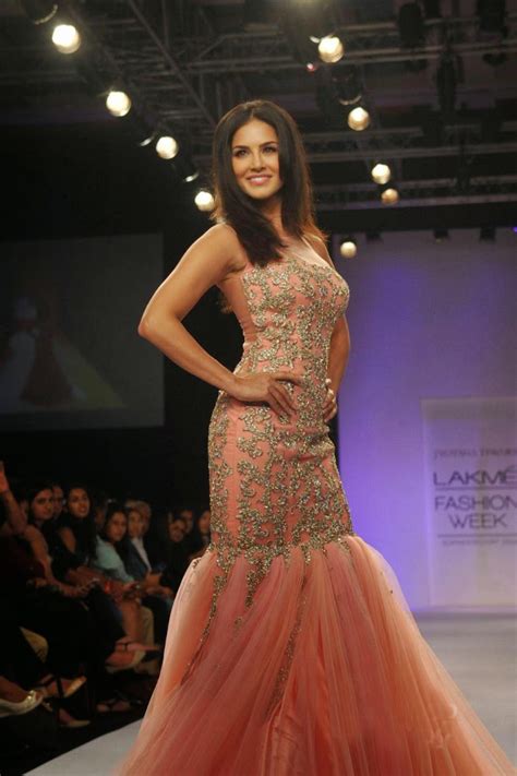 Sunny Leone Ramp Walk Stills At Lakme Fashion Week 2014 In A Sexy Gown Vantage Point