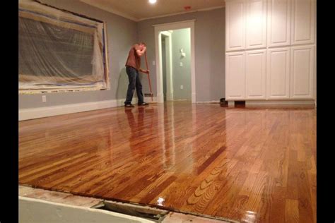 Red oak hardwood floors were sanded and finished with bona early american stain and satin waterbased finish. Red oak #2 with an early American stain | Oak hardwood floors colors, Hardwood floor colors ...