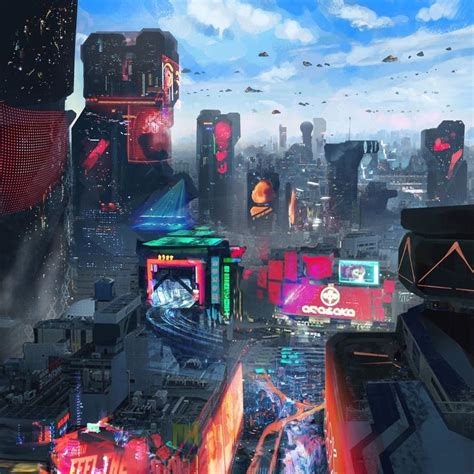 Fragments Of A Hologram Dystopia Futuristic City Cyberpunk City
