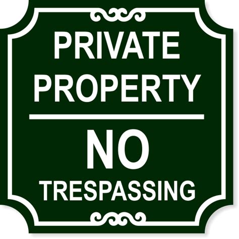 Private Property No Trespassing Engraved Sign 12 X 12