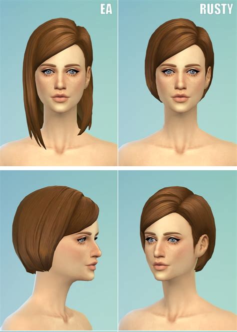 Rusty Nail Medium Straight Parted Hairstyle • Sims 4 Downloads