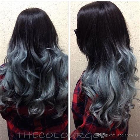 Fashion Ombre Silver Grey Bodywave Synthetic Lace Front Wig Glueless