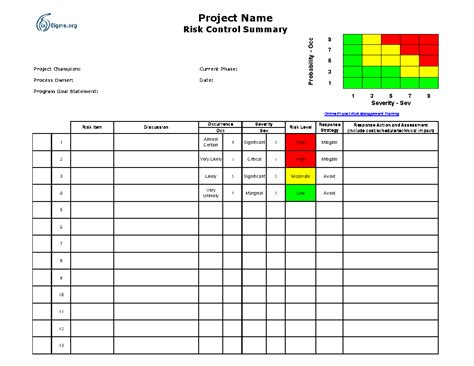 Risk Management Template Excel Workbook Xls Flevypro Document Flevy
