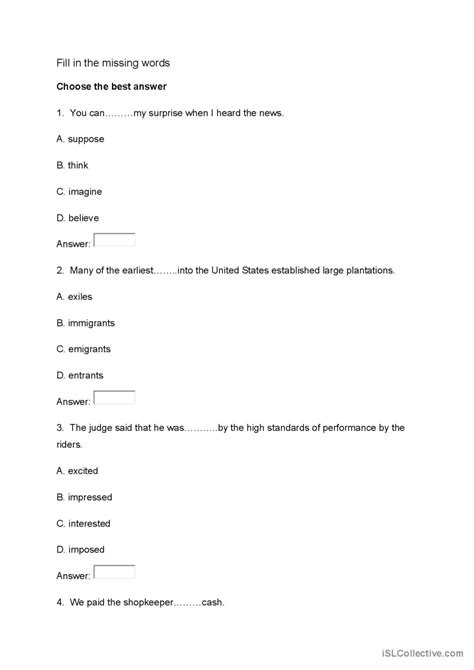 7 Page Vocabulary Test General Vocab English ESL Worksheets Pdf Doc
