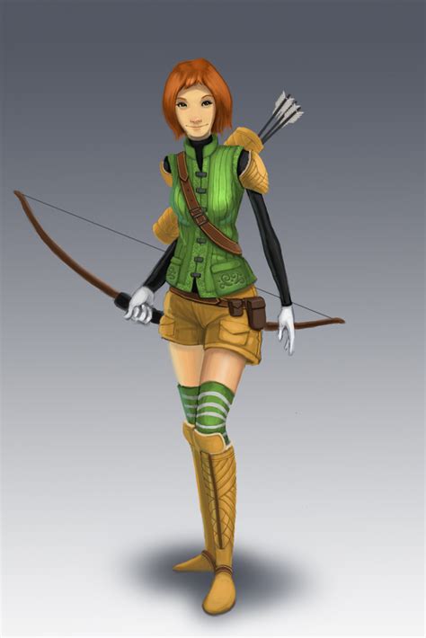 Green Vest Archer Girl By Nerd Scribbles On Deviantart