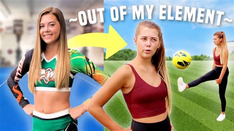 Cheerleader Vs Soccer Sport Swap Challenge Youtube
