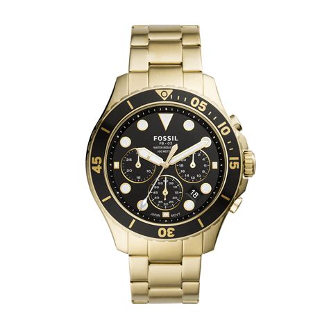 Fossil Mens Fb 03 Chronograph Gold Tone Stainless Steel Watch