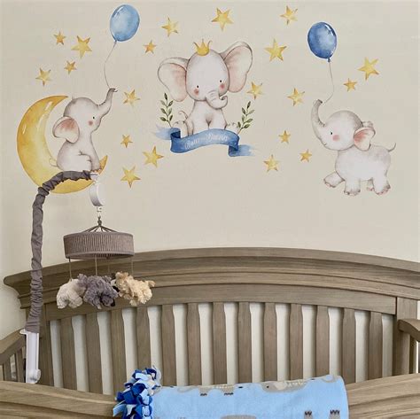 Baby Elephant Wall Decals Watercolor Elephant Wall Decals For Nursery