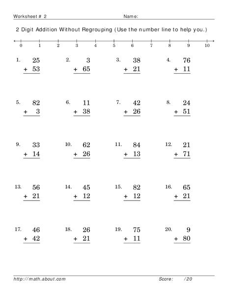 2 Digit Addition With Regrouping Worksheet For 2nd 3rd