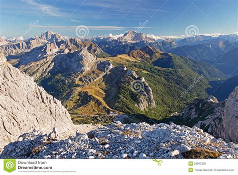 View From The Top Of Lagazuoi Dolomites Italy Stock Image Image Of