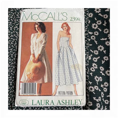 Vintage 80s Laura Ashley Sewing Pattern Mccalls 2398 Miss Size 8 Bust